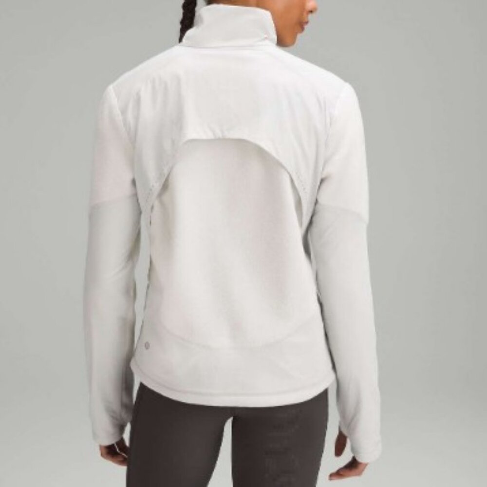 Lululemon fleece lined running jacket white women's size 10 - Picture 5 of 16
